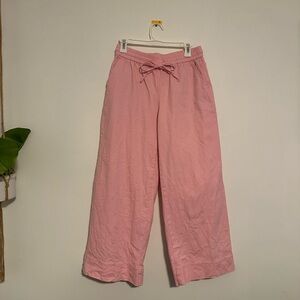 Women's Pink Wide-Leg Drawstring Pants
